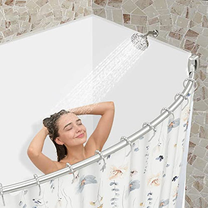 Chrsouly Adjustable 30-45 inches Curved Shower Curtain Rod, Premium Stainless Steel Rustproof Shower Rod for Bathroom, Need to Drill, Nickel - color: Nickel, size: 30-45 Inches
