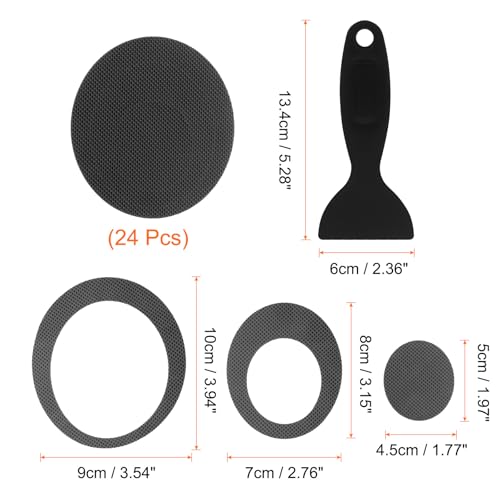 HARFINGTON 24pcs Non Slip Bathtub Stickers Bath Shower Floor 4" Anti-Slip Adhesive Sticker Tape Oval Style Decals with Scraper for Bathroom Kitchen Bathtub Treads Stairs, Black - color: Black