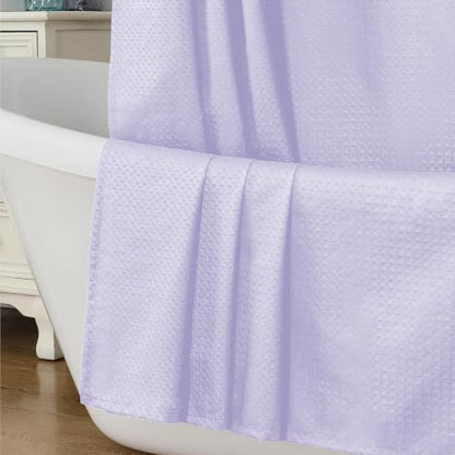 Aiyufeng Light Purple Shower Curtains for Bathroom，Dot Like Embossed Textured Waterproof Soft Polyester Cloth Shower Curtain，Hotel Spa Machine Washable，72Wx72L - color: Light Purple, size: 72"W x 72"L (Pack of 1)
