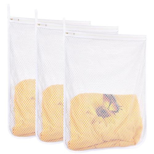 3 pcs Durable Honeycomb Mesh Laundry Bags for Delicates 16" x 19" (3 Large) - size: 3 Large
