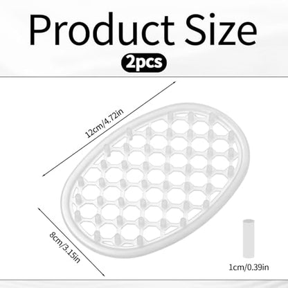 2 Pcs Soap Dish for Shower Soap Holder Shower with Efficient Drainage Holes Non-Slip Silicone Bar Soaps Holder Self Draining Soaps Saver Pad for Kitchen Bathroom Showers Shelf Counter Bathtub