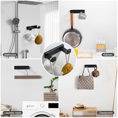 YACVCL 4-Piece Matte Black Bathroom Hardware Accessories Set, Bath Towel Bar Set SUS304 Stainless Steel, Round Towel Racks for Bathroom Wall Mounted - color: Matte Black