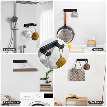 YACVCL 4-Piece Matte Black Bathroom Hardware Accessories Set, Bath Towel Bar Set SUS304 Stainless Steel, Round Towel Racks for Bathroom Wall Mounted - color: Matte Black