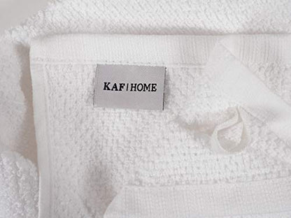 KAF Home Deluxe Popcorn Terry Kitchen Towels, Cotton Kitchen Dish Towels, Set of 4, White - color: White