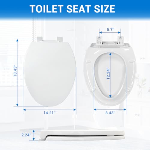 Elongated Toilet Seat 18.5" | Soft Close, Durable PP Toilet Seat, Easy Installation & Removal, Fits Most Toilet Bowls - size: Elongated Standard 18.5"