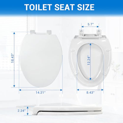 Elongated Toilet Seat 18.5" | Soft Close, Durable PP Toilet Seat, Easy Installation & Removal, Fits Most Toilet Bowls - size: Elongated Standard 18.5"