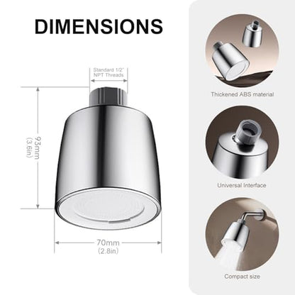 2-Mode High Pressure Shower Head - High Flow Fixed Showerheads (2.8 Inch Chrome) - Easy Clean Adjustable Replacement for Your Bathroom Shower Heads - Anti-Clogging Design
