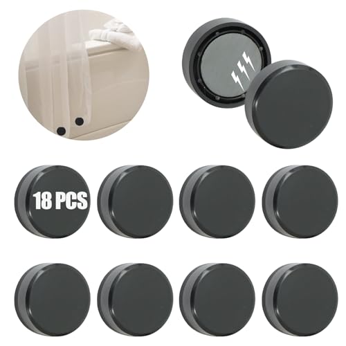 ZYNERY 18 Pcs Shower Curtain Weights, Shower Magnets for Curtain Liner, Shower Curtain Magnets Weights, Magnetic Shower Curtain Weights Bottom, Weights for Outdoor Curtains Flag Tablecloth (Black) - color: Black