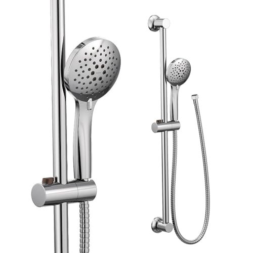 Moen Chrome Eco-Performance 5-Function Handheld Removable Shower Head, Adjustable 30-Inch Slide Bar and 69-Inch Long Hose, 3558EP - color: Chrome