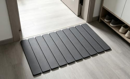Foldable Stone Bath Mat Quick Dry Non-Slip 23.6 x 15.5 in Bathroom | Foldable Stone Bath Mat with Non-Slip, Diatomaceous Earth Bath Mat with Non-Slip Mat,Quick Dry, Stone Material, Bathroom Use - color: Grey