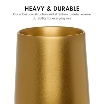 Yew Design Gold Bathroom Toothbrush Holder Cup - Round - color: Round Gold