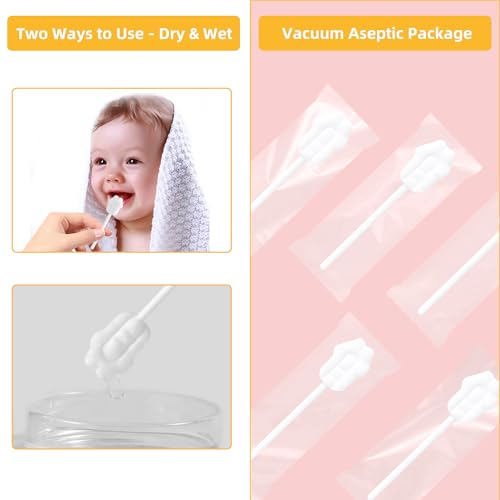 EASICUTI Upgrade Baby Tongue Cleaner, 52PCS Newborn Infant Toothbrush | Baby Essentials for Newborn, 2 Silicone Finger Toothbrush, Disposable Gauze Gum Cleaner Stick, Dental Care for Ages 0-2 Years - size: 1 Count (Pack of 52)