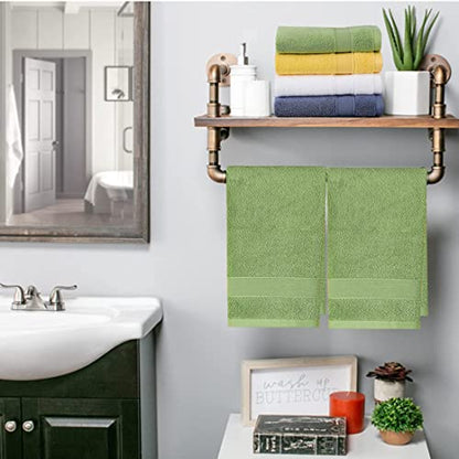 Lchkrep Bathroom Hand Towels (14x30 inch), Home Soft Cotton Super Soft Highly Absorbent Hand Towels for Bath, Hand, Face, Gym and Spa (Green-2PACK) - color: Green-2pack