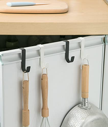 eywlwaar Over The Cabinet Door Single Hooks 5 Pack (White) - color: White