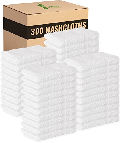 GREEN LIFESTYLE Washcloth 13x13 Scratch Free Texture Super Soft Highly Absorbent Ideal for Hotel, Restaurant, Bars, Automotive (Pack of 300) - color: White, size: 300 Pack