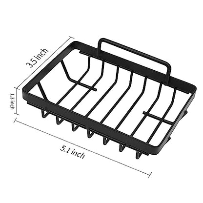 Carrie Joe Soap Dish Holder No Drilling 304 Rustproof Stainless Steel Wall Mounted Soap Holder Tray Bar Sponge Holder for Bathroom & Kitchen - color: Black