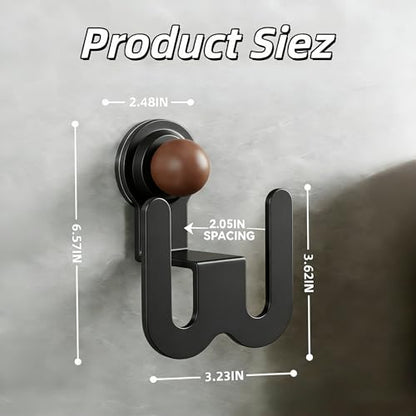 2‑Pack Suction‑Cup Slipper Rack, No‑Drill Wall Mount | Water‑resistant carbon‑steel build. Tool‑free mount for slippers,towels & small accessories in bathroom,kitchen and entryway - color: Black