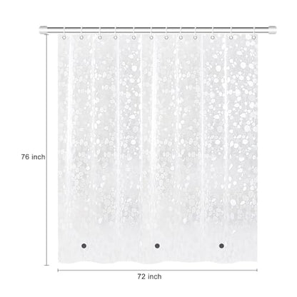 Shower Curtain Liner 76 inch Long, Waterproof Plastic Heavy Duty Shower Curtain with 3 Weighted Magnets, Pebble Pattern No Chemical Smell Shower Stall Curtain Liner, 72W x 76 L Inches - color: Clear Pebble 8g, size: 72"W x 76"L (Pack of 1)