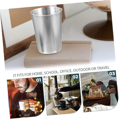 Water Tumbler Stainless Steel Cups Bathroom Tumbler Silver Chrome Home Beverage Cup - size: 8.50X6.00X6.00CM