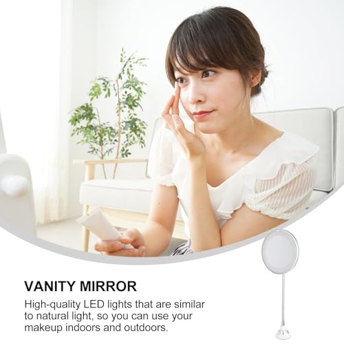 10X Magnifying LED Lighted Makeup Mirror 7-Inch Bathroom Vanity Mirror with Suction Cup for Cosmetic Application and Personal Grooming