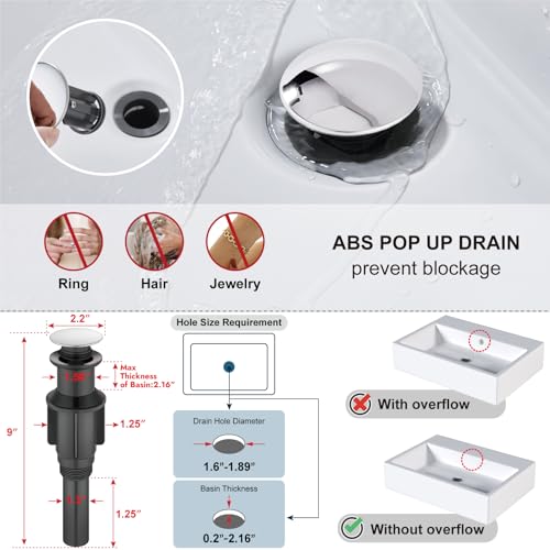 Midanya Waterfall Tall Bathroom Vessel Sink Faucet,Polish Chrome | with 24” cUPC Water Hoses,Pop Up Drain without Overflow,for 1 hole Vanity,RV,Lavatory,Bowl,Farmhouse,SUS304,Single Handle - color: Chrome