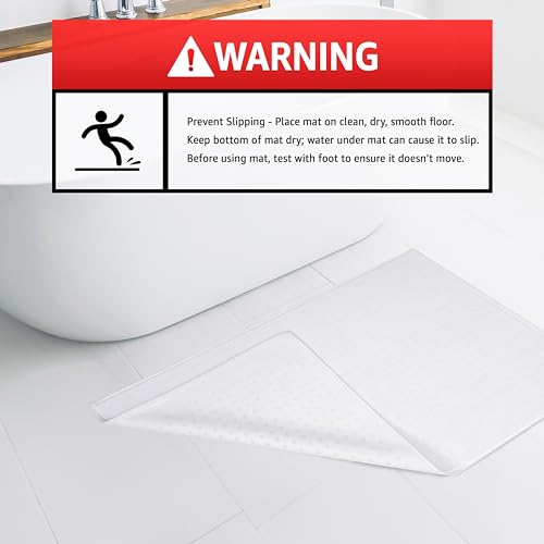 American Soft Linen Bath Rug, 20 in 34 in 100% Cotton Bath Mats Rugs for Bathroom, Slip Reducer Washable Shaggy Form Area Rugs, White Bath Rug - color: Bright White, style: 20x34" Cotton Bath Mat