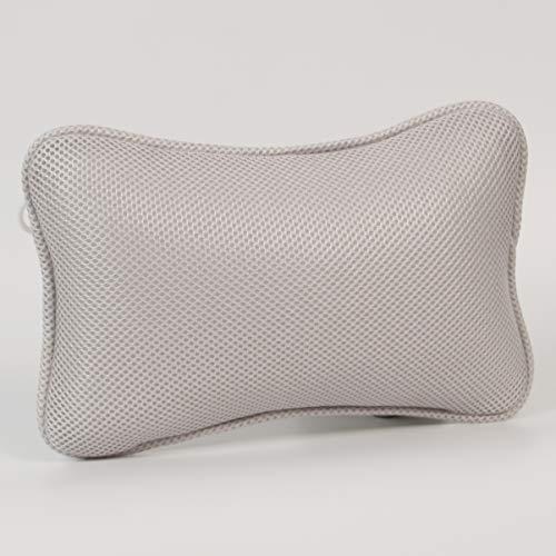 Non- Slip Sponge Bathtub Pillow with Suction Cups Head Pillow Neck Shoulder Support Cushion for Home Hotel Grey