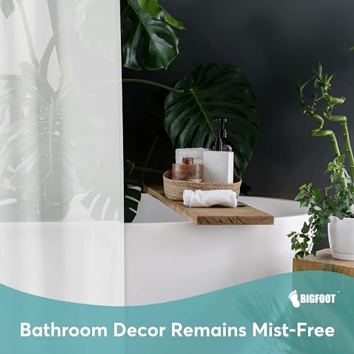 BigFoot Shower Curtain – 72 x 72 PEVA Heavy Duty Shower Curtain with Rustproof Metal Grommet and 3 Magnetic Weights – Odor Free and Compatible with Standard Showers, White - color: 3b Peva White Heavy Duty, size: 72"W x 72"L (Pack of 1)