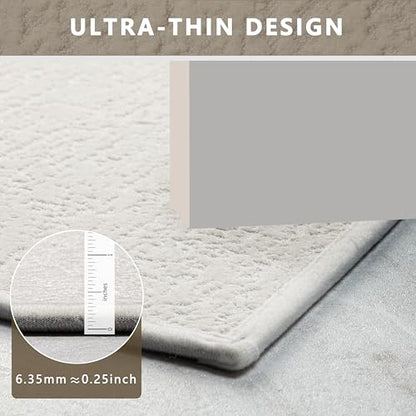 Bathroom Mat Quick Dry Low Profile Washable Bathroom Rugs | Non Slip Bath Rugs Ultra Thin Bath Mat Fit Under Door, Cream White, 17" × 32" - color: Cream, size: Medium(17"x 32")
