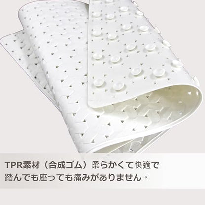SafeLand- Non-Slip Bath, Shower, Tub Mat, TPR Material, Eco-Friendly, Non-PVC, Machine Washable, No Odor, with Powerful Suction Cups and Drain Holes, Tweed (15"x30" Tan) - color: Tan