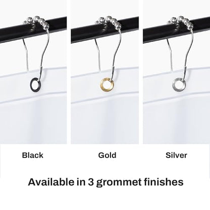 DKNY Frosty Shower Curtain Liner 70 x 72 Polyethylene with Black Grommets - color: Frosty/Black Grommets
