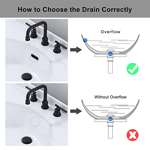 Bathroom Sink Drain, Pop Up Drain Stopper for Bathroom Sink and RV Sink, with Overflow, Matte Black Vessel Sink Drain, Built-in Anti-Clogging Strainer - color: Matte Black, style: Style A: pop up drain