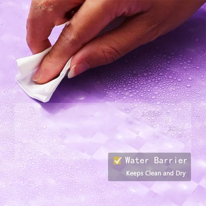 Shower Curtain Liner, Waterproof EVA 3D Shower Curtains with Duty Heavy Bottom Magnets and Rust Proof Grommets, Weighted Shower Liner for Shower Stall, Bathtubs - color: Purple Square, size: 72"W x 72"L (Pack of 1)