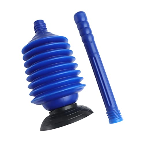 High Pressure Bathroom Plunger Professional Accordion Toilet Dredge Tool for Clog Removal Ergonomic Design Reusable and Eco-Friendly Blue