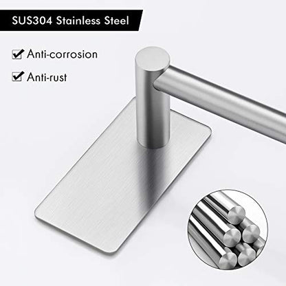 KES Adhesive Towel Bar 9-Inch No Drill Towel Bar Towel Rack for Kitchen SUS304 Stainless Steel Brushed Finish, A7000S23-2 - color: Grey (Brushed Finish), size: 9 Inch
