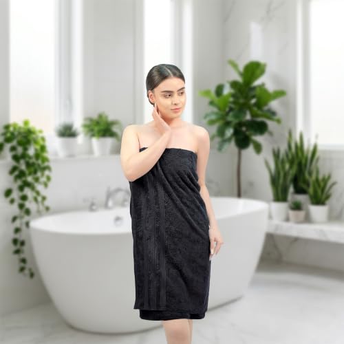 Bath Towels Set of 4 Extra Large Towels Set, 30x60 in, 100% Uzbek Cotton 600 GSM, Oeko-TEX, Larger & Lighter Weight, Quicker to Dry, Super Soft and Absorbent, Perfect for Bathroom – Black - color: Black