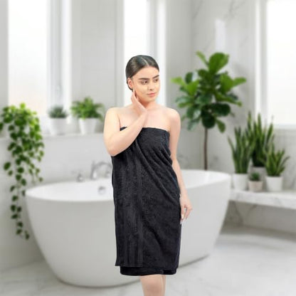 Bath Towels Set of 4 Extra Large Towels Set, 30x60 in, 100% Uzbek Cotton 600 GSM, Oeko-TEX, Larger & Lighter Weight, Quicker to Dry, Super Soft and Absorbent, Perfect for Bathroom – Black - color: Black
