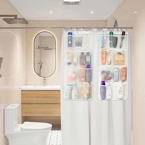 Lifewit Mesh Shower Caddy, 9 Pockets Hanging Bathroom Organizer, 1 Pack | 14" x 34", Attached 3 Hooks, Quick-Dry, Portable, Cruise Essentials, Idea for Toiletry, RVing, Travel, Camping - size: 14" × 34"