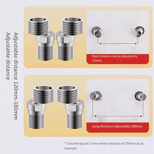 Stainless Steels Shower Tap Adapter Adjustable Angled Bents Base Telescopic Curved Feet Arm Extension Enduring Stainless Steels Tap Adapter for Kitchens and Bathrooms