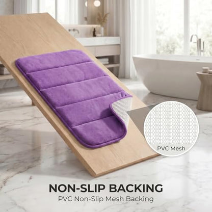 Memory Foam Bathroom Rugs Sets 2 Piece - color: Purple