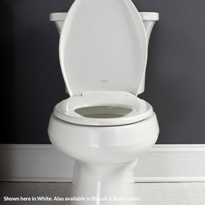 Mayfair Aurora Slow Close Toilet Seat, Easy Clean Hinges and Adjustable Perfect Fit Plastic Seat, Made in USA, Round, Biscuit - size: Round