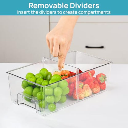 Vtopmart Clear Stackable Storage Drawers, 7 Pack Multi Size Set | Wide, Medium and Small Pull-Out PET Drawers for Flexible Organization, Stackable Storage for Cabinets, Closets, Pantry - style: 1 Wide+2 Medium+4 Small