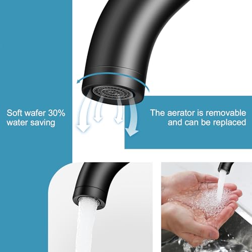 Bathroom Faucet 1 Hole, Black Vanity Faucet,Single Handle | for 1 Hole or 3 Hole Bathroom Sink, RV, Vanity,with Deck and Pop-up Drain Easy to Clean - color: Matte Black