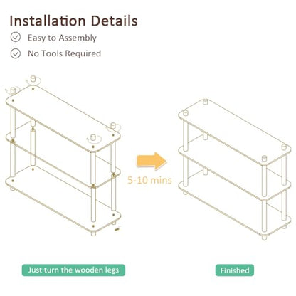 3-Tier Bamboo Freestanding Shelf Unit, Versatile Open Shelf Display - size: 31.5''W 3-tier