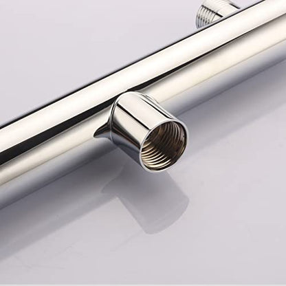 Dual Shower Head Manifold with Brass Shut Off Valve for 2 Fixed Shower Head Showering System Double Sprayer Manifold, Chrome - color: Chrome