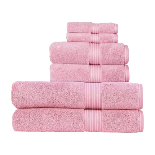 Christy Supreme Hygro 6 Piece Towel Set | Blush | 100% Luxury Supima Cotton | Ultra Soft | Super Absorbent | 650GSM | 2 Bath Sheets 2 Hand Towels 2 Face Cloths - color: Blush, size: 6 Piece Bath Sheet Set