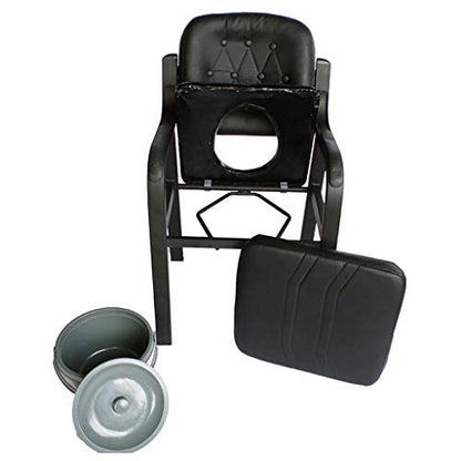 Dyale Deluxe Comfort Commode with Padded Seat Heavy Duty Bedside Commode Chair,Elderly Bathroom Safety Frame Toilet Seat