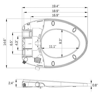 Bidet Toilet Seat Elongated, Non-Electric Bidet with Self Cleaning Dual Nozzles, Slow Close Lid, Bidet Attachment for Toilet Seat - color: Elongated (Non-Electric)