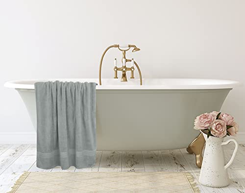 Utopia Towels Luxurious Jumbo Bath Sheet 2 Piece, 600 GSM, 35 by 70 Inches, 100% Ring Spun Cotton, Highly Absorbent and Quick Dry Extra Large Bath Towel, Super Soft Towel, Cool Grey - color: Cool Grey, size: 2 Piece Bath Sheet