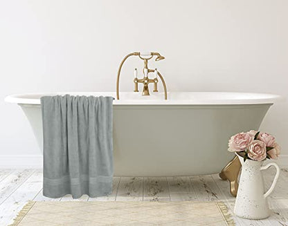 Utopia Towels Luxurious Jumbo Bath Sheet 2 Piece, 600 GSM, 35 by 70 Inches, 100% Ring Spun Cotton, Highly Absorbent and Quick Dry Extra Large Bath Towel, Super Soft Towel, Cool Grey - color: Cool Grey, size: 2 Piece Bath Sheet